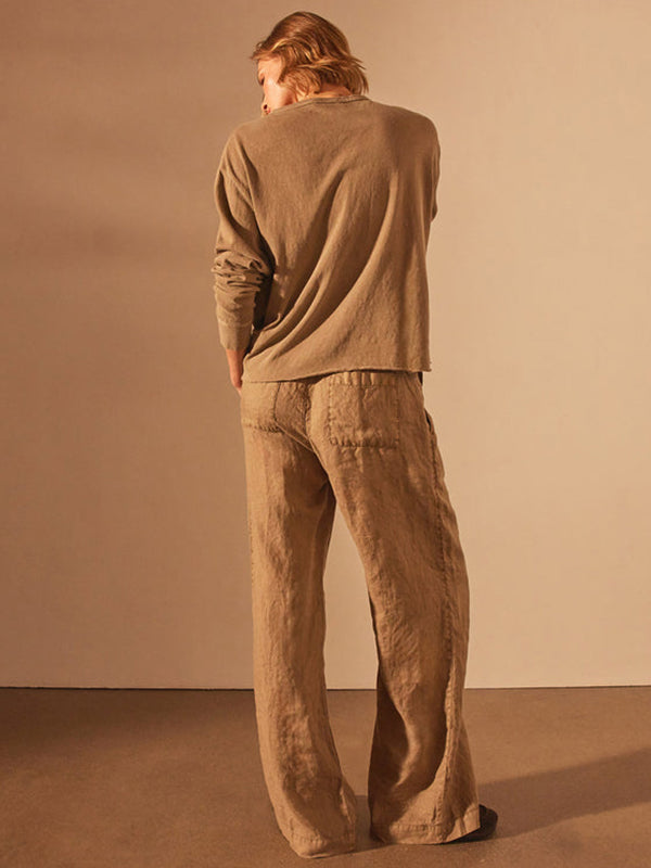 James Perse | Relaxed Wide Leg Pant in Cashew Pigment