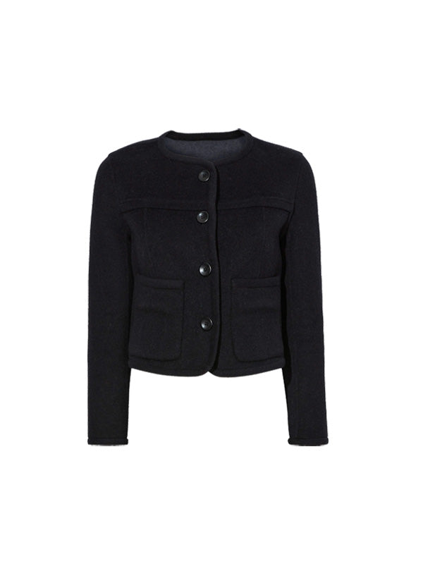 PROENZA SCHOULER WHITE LABEL | Melton Double Face Jacket in Black/Steel