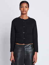 PROENZA SCHOULER WHITE LABEL | Melton Double Face Jacket in Black/Steel