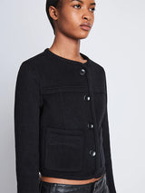 PROENZA SCHOULER WHITE LABEL | Melton Double Face Jacket in Black/Steel