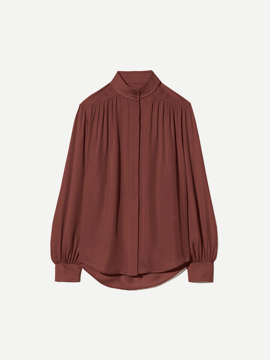 Nili Lotan Revi Silk Blouse in Burgundy | Shop Now at Adam Heath In Store and Online, Western Australia