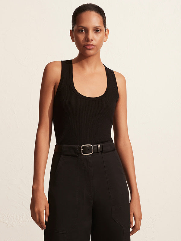 Matteau | Ribbed Tank in Black