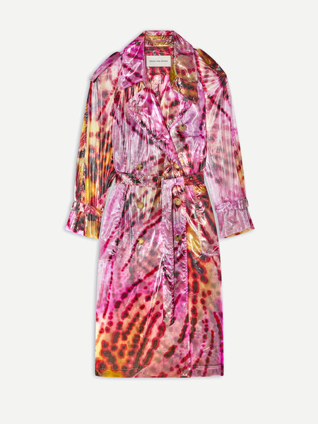 VIP【送料関税込】DRIES VAN NOTEN RISTO PRINTED TRENCH COAT Dries Van Noten | Risto Printed Trench Coat in Fuchsia