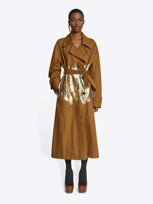 Dries Van Noten Ronas HP 7251 Coat in Umber