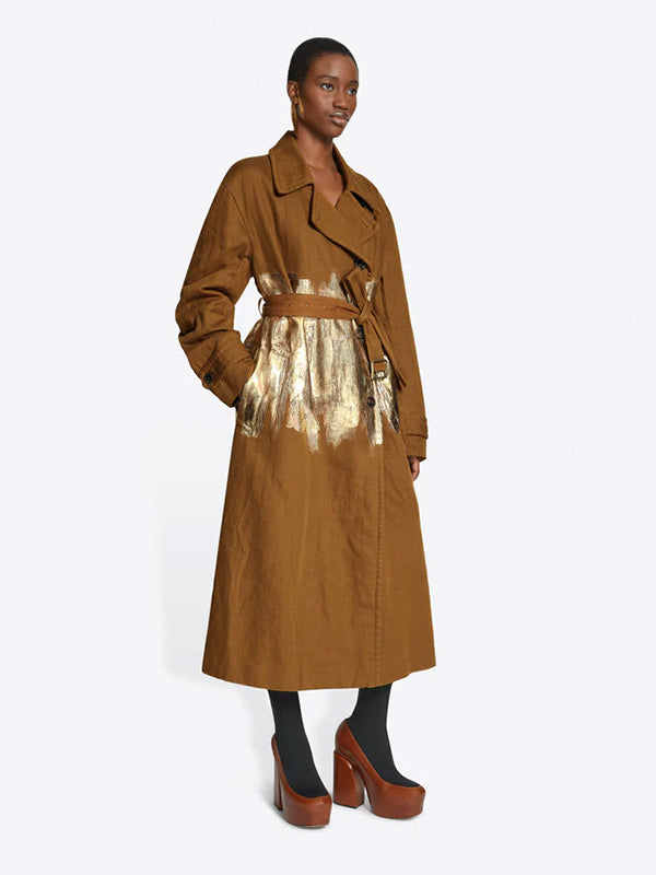 Dries Van Noten Ronas HP 7251 Coat in Umber