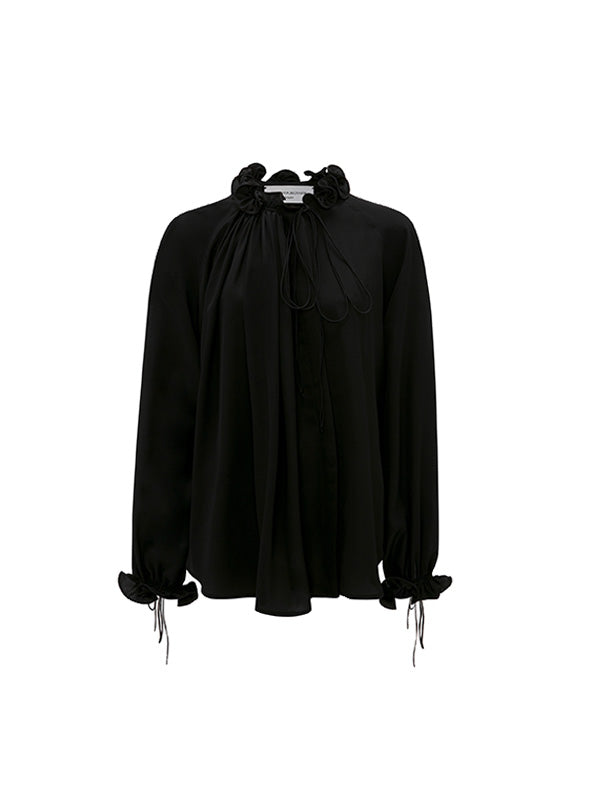 Victoria Beckham Ruched Detail Blouse in Black