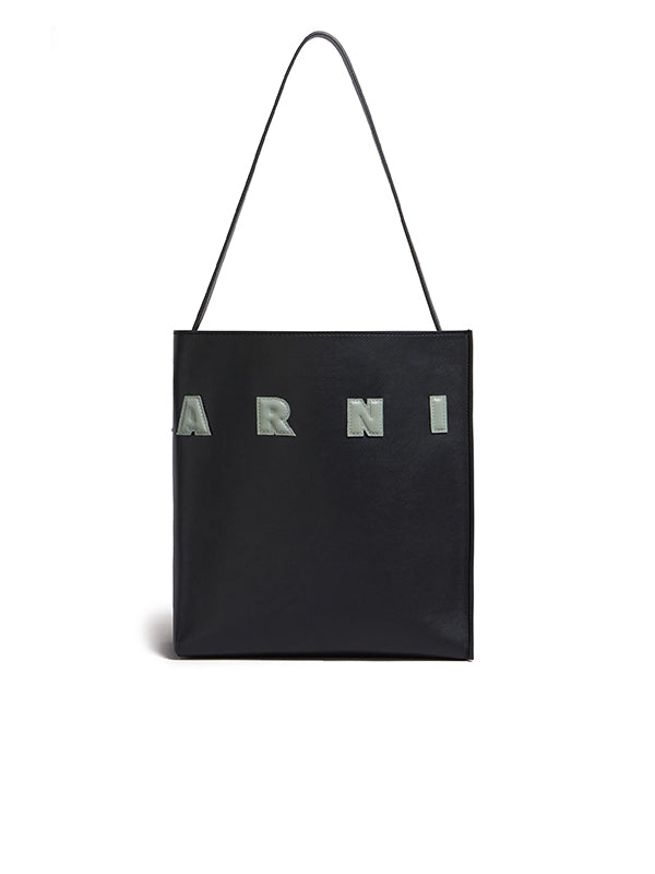 Marni | Museo Hobo Bag with Patches in Black Steppe