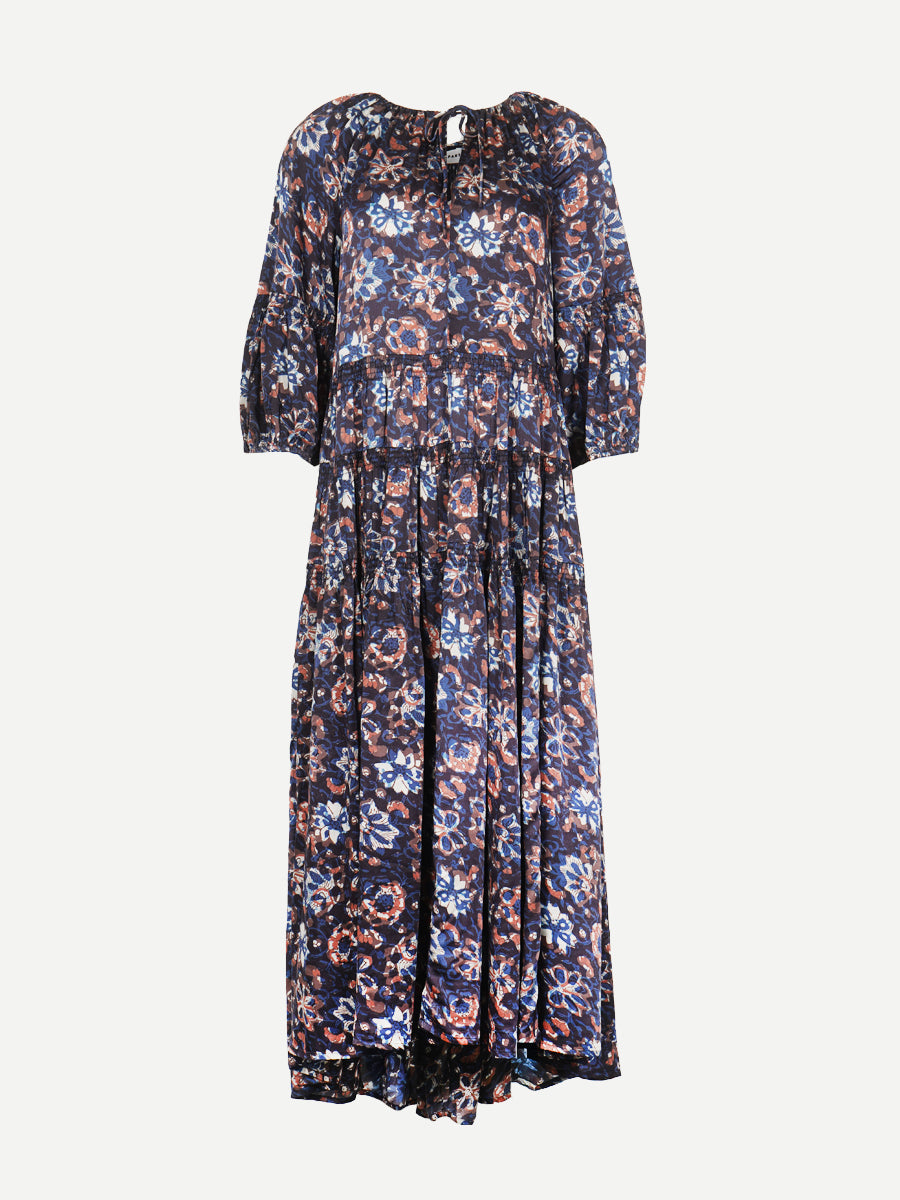 Apiece Apart Santa Cecilia Maxi Dress in Batik Floral Navy