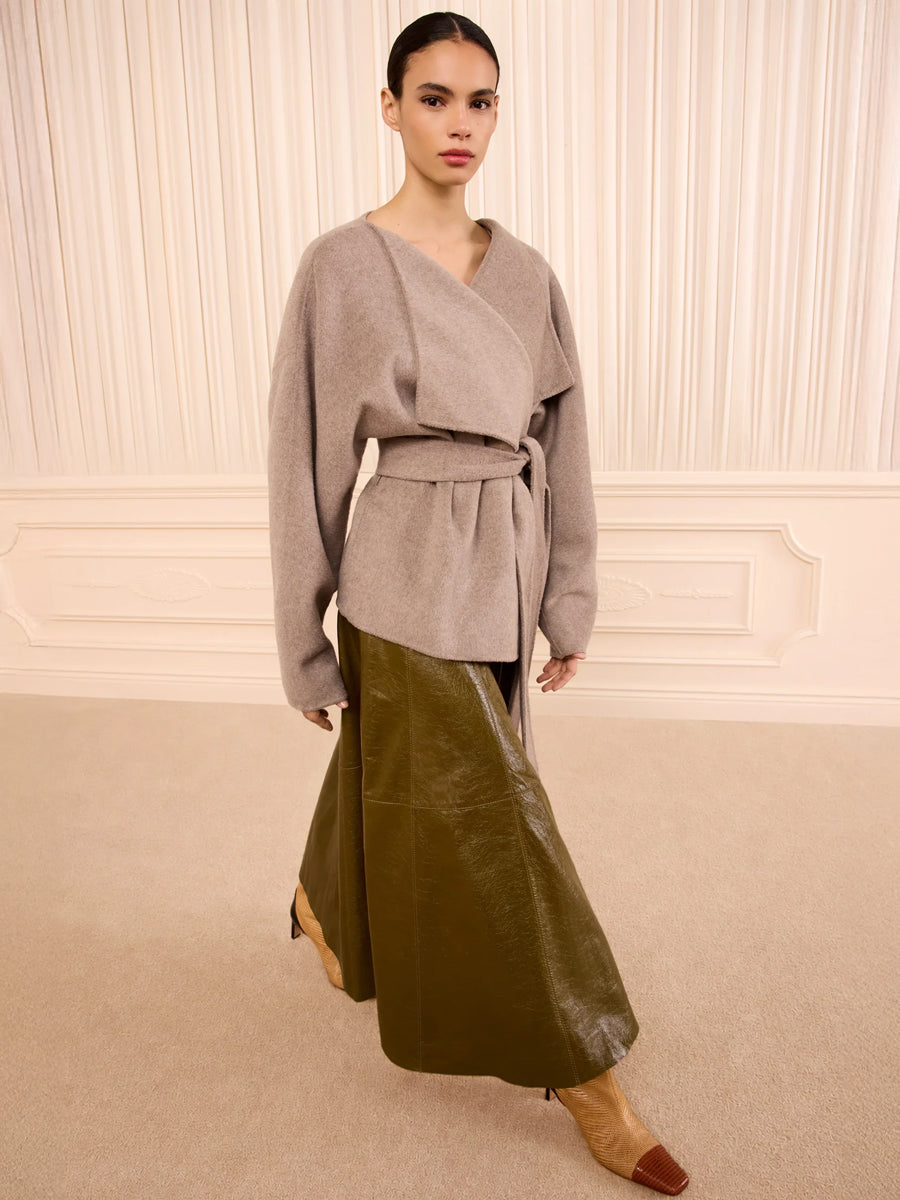 Sasha Wool Coat in Dove Melange
