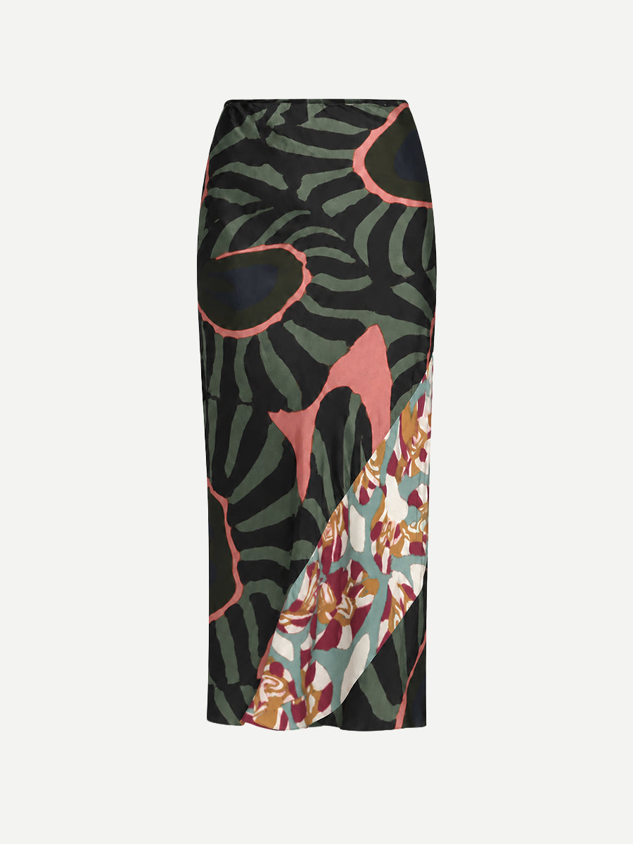 Sati Skirt in Khaki Abstract