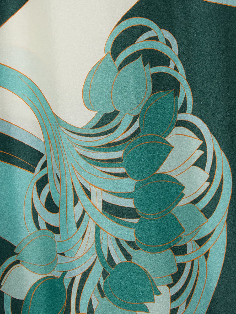 Scarf Dress in Dark Green Tulip