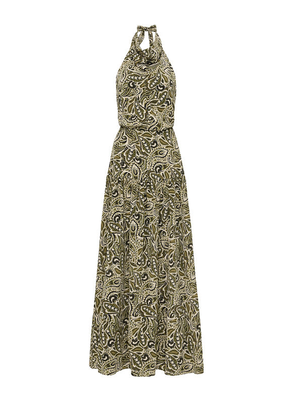 Matteau Scarf Halter Dress in Paisley