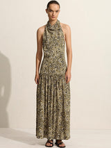 Matteau Scarf Halter Dress in Paisley