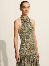 Matteau Scarf Halter Dress in Paisley