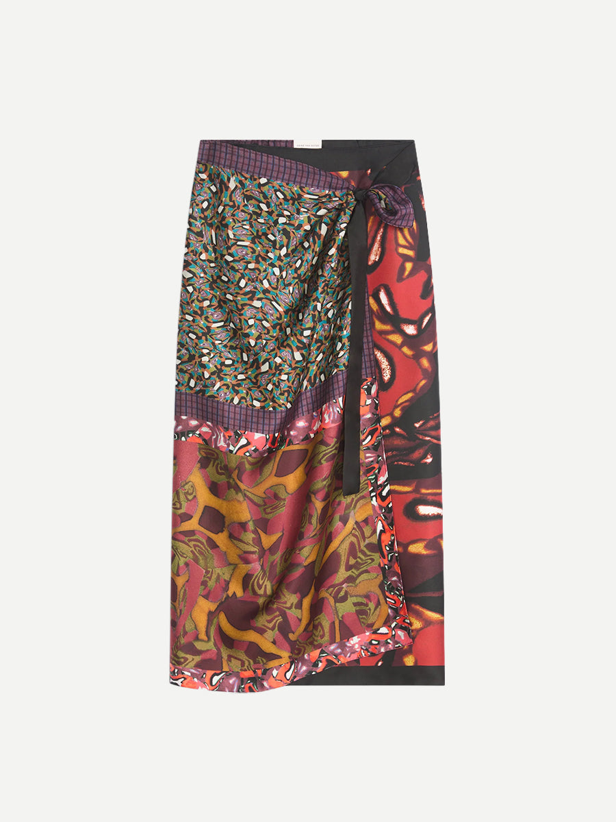 Dries Van Noten Long wrap scarf-skirt in Dessin B