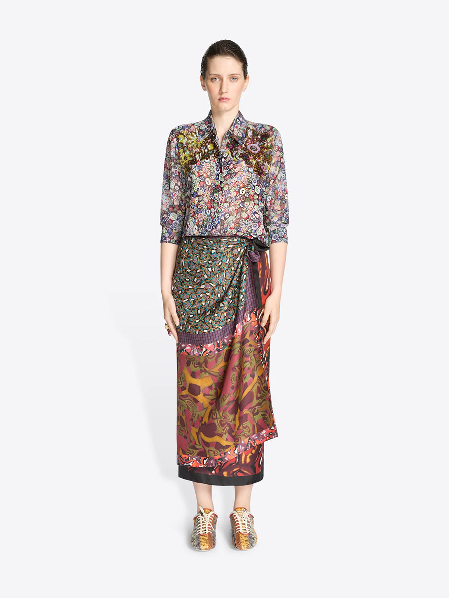 Dries Van Noten Long wrap scarf-skirt in Dessin B