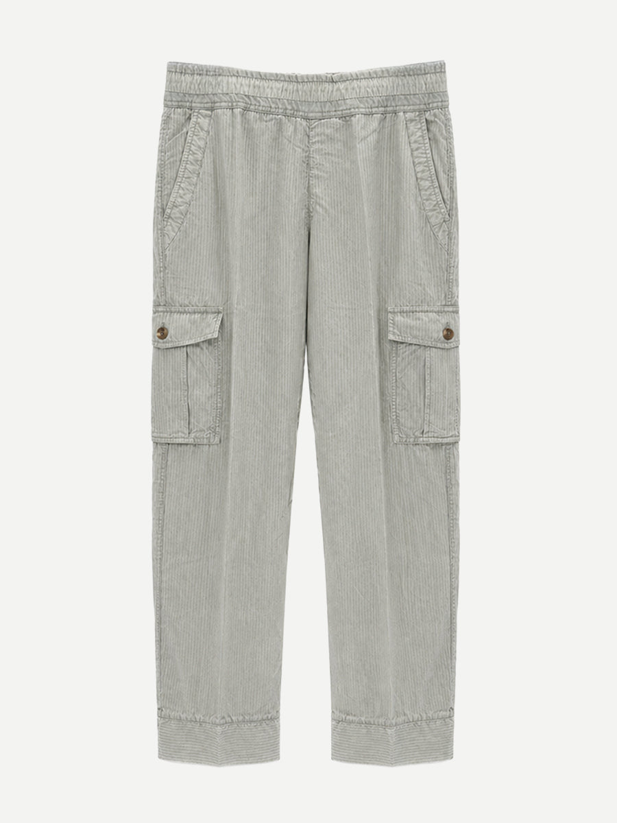 James Perse Seersucker Cargo Pant in Celery Pigment