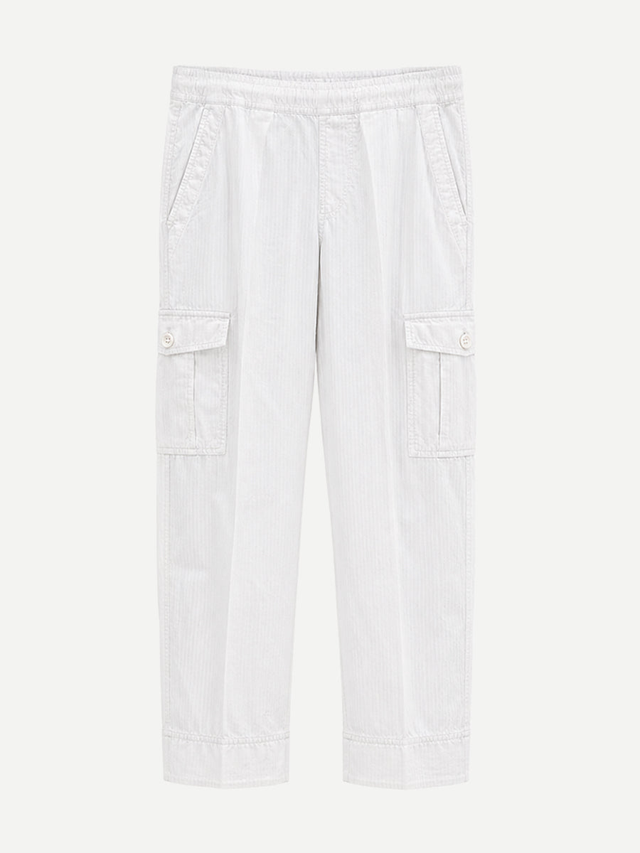 James Perse Seersucker Cargo Pant in White