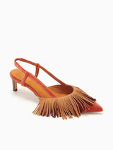 Ulla Johnson Shira Fringe Sling Back in Sierra