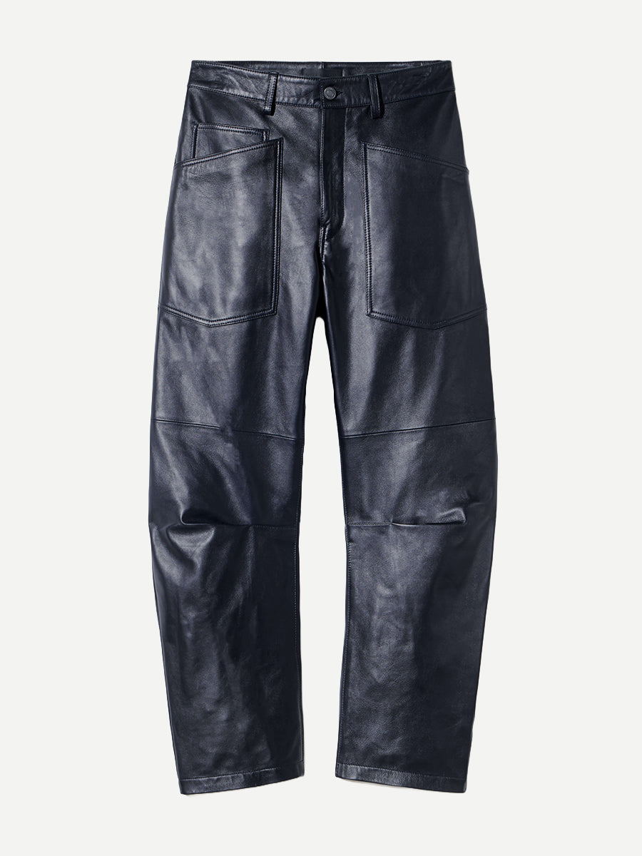 Shon Leather Pant in Midnight
