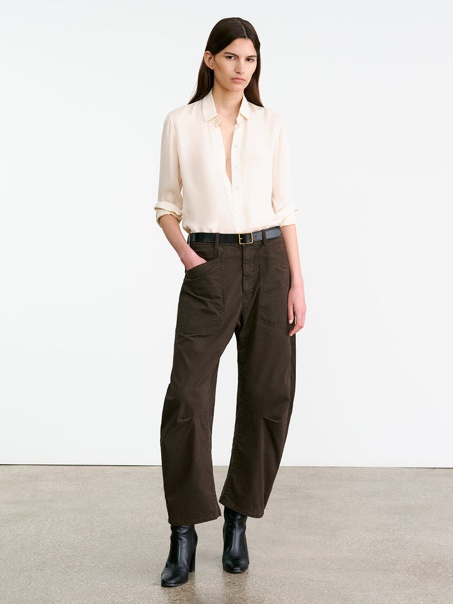 Nili Lotan Shon Pant in Chocolate Brown