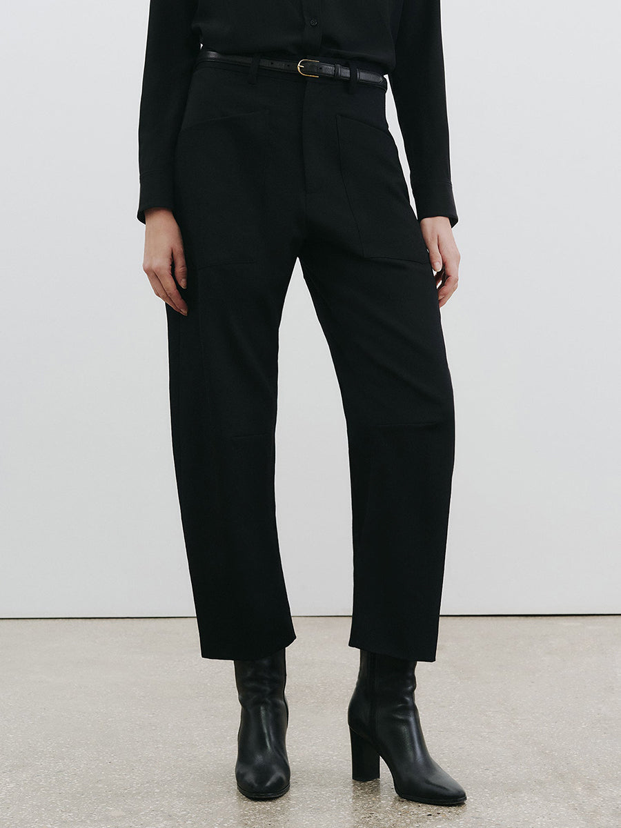 Nili Lotan Shon Wool Pant in Black