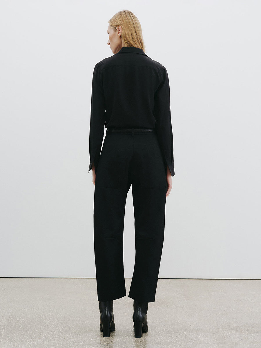 Nili Lotan Shon Wool Pant in Black