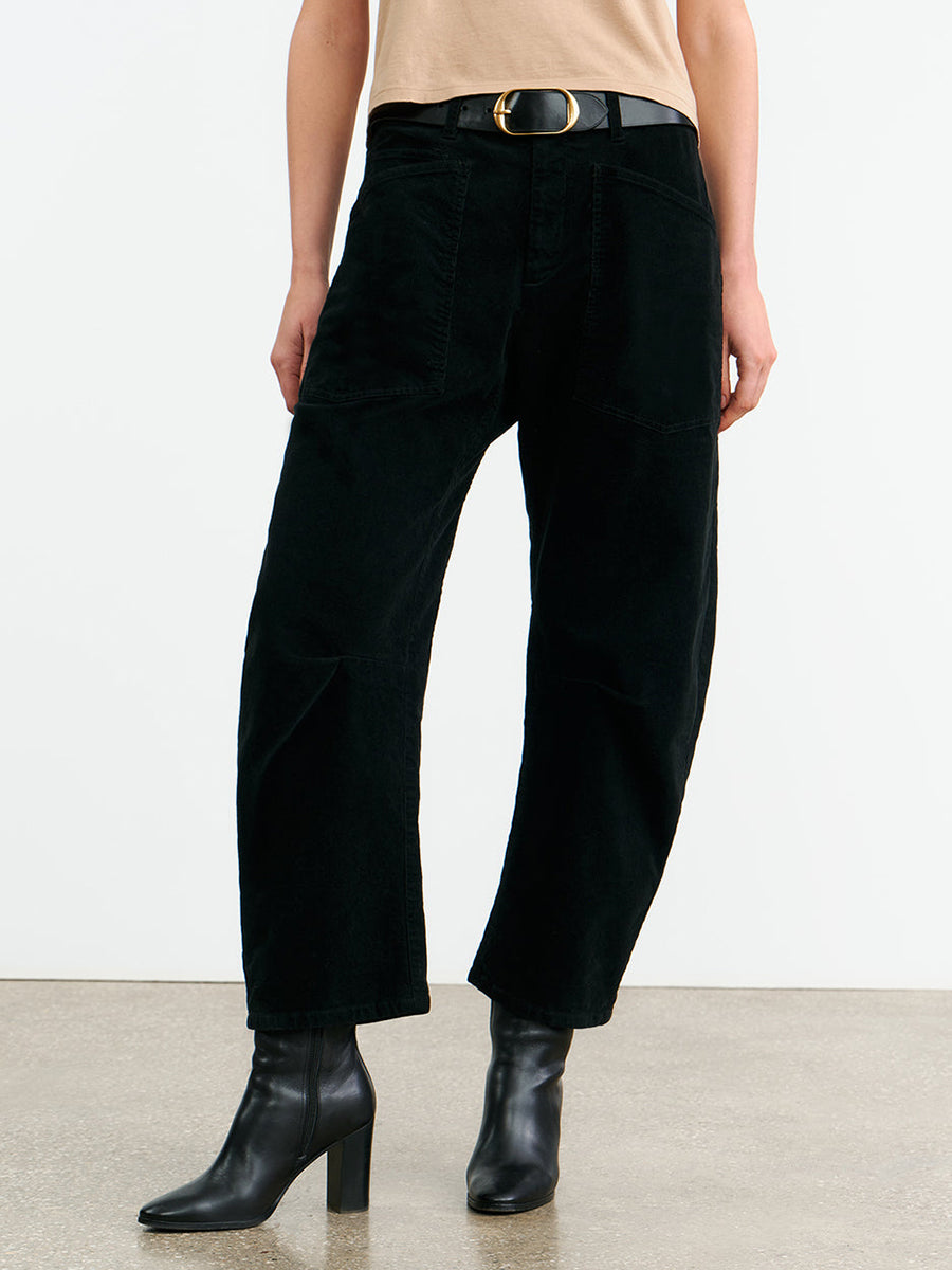 Nili Lotan Shon Corduroy Pant in Jet Black
