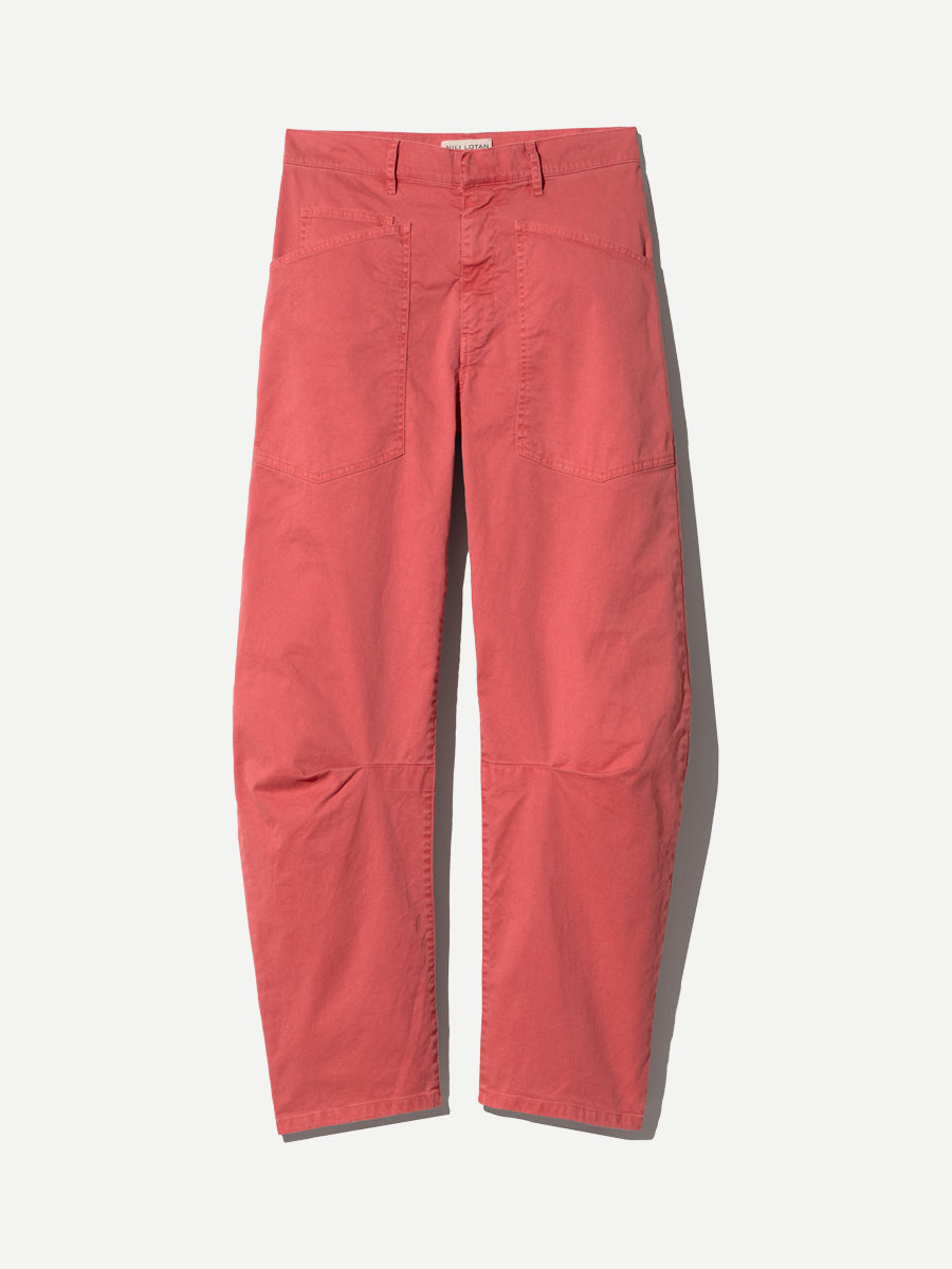 Nili Lotan Shon Pant in Vintage Faded Red Wash
