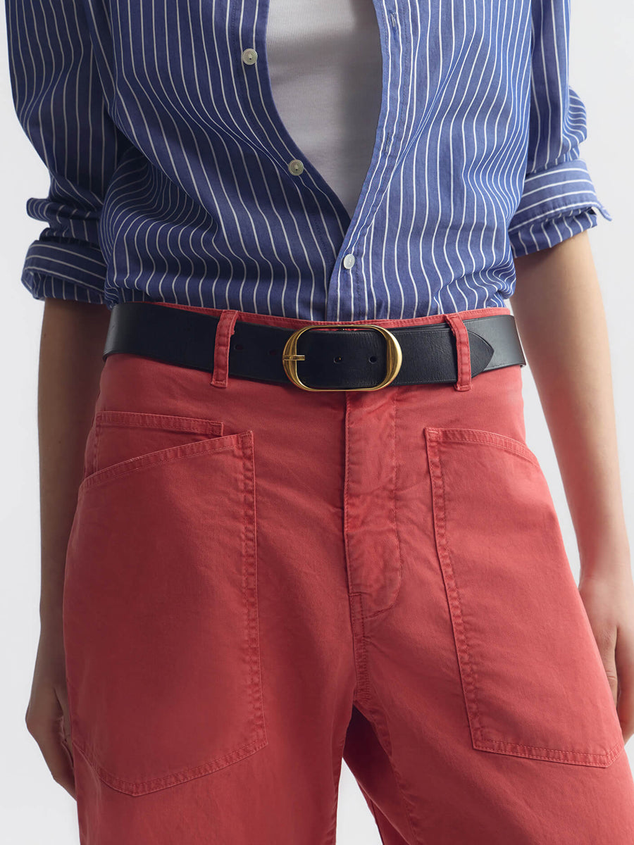 Nili Lotan Shon Pant in Vintage Faded Red Wash