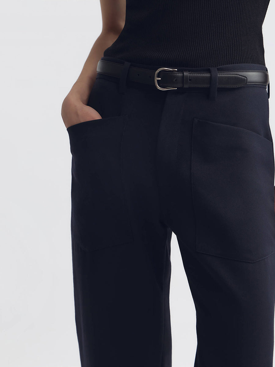 Shon Wool Pant in Midnight