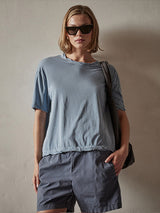 James Perse Short Sleeve Gauge Fresca Tee in Bluestone Pigment