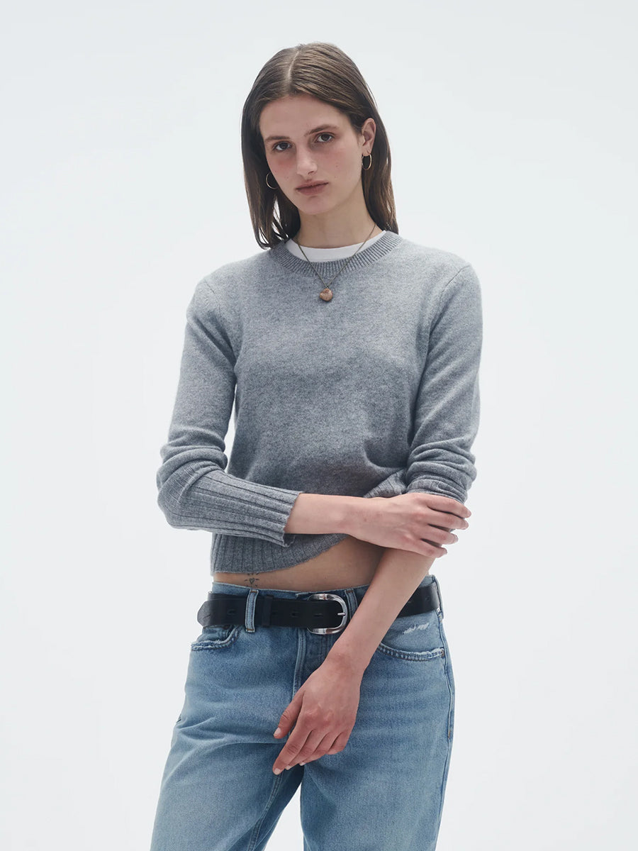 Guest in Residence Shrunken Crew in Heather Grey