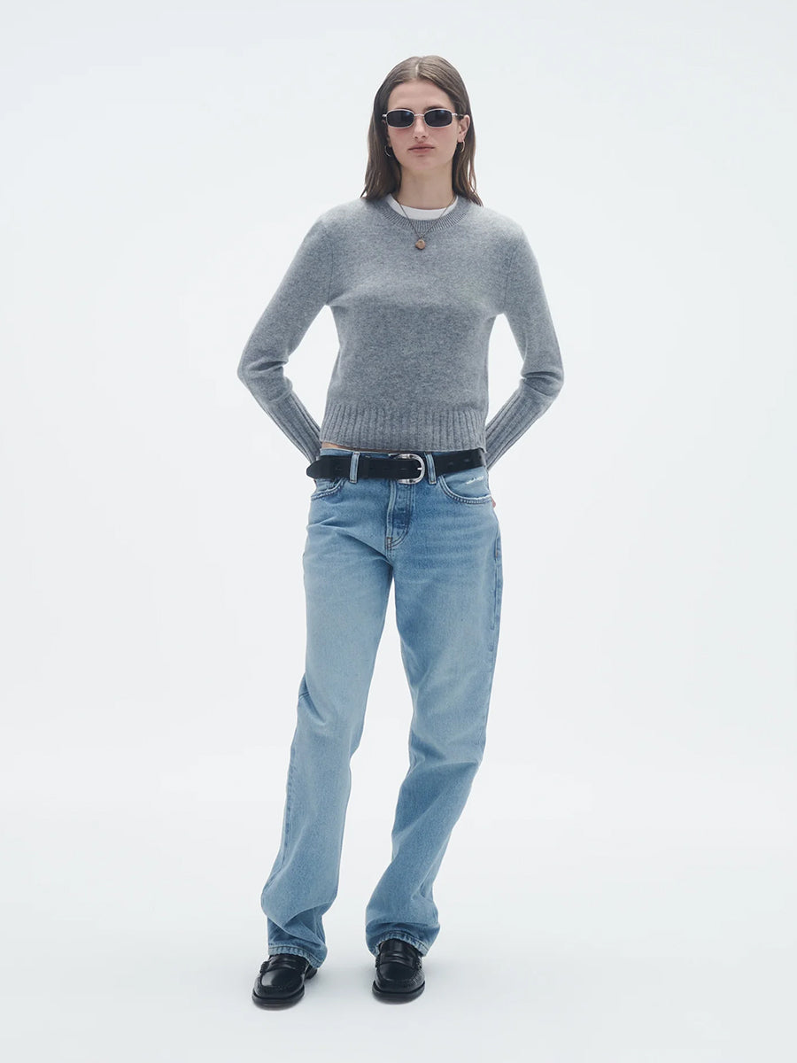 Guest in Residence Shrunken Crew in Heather Grey