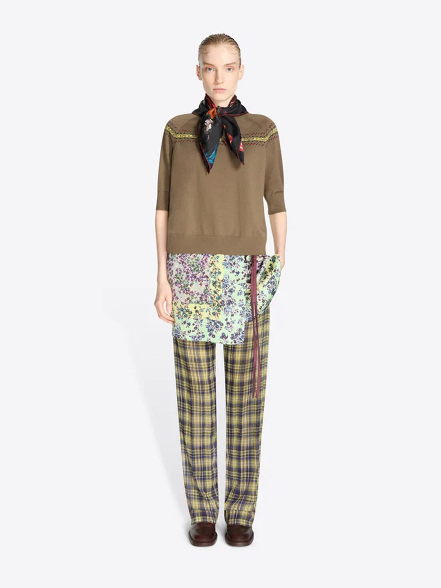Silk Square Floral Pixel Scarf in Dessin A