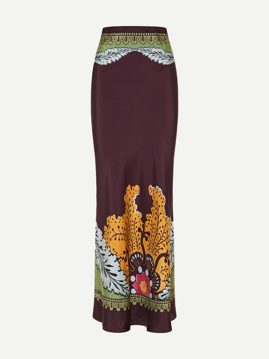 La DoubleJ Sleek Skirt in Bounty Placee Burgundy