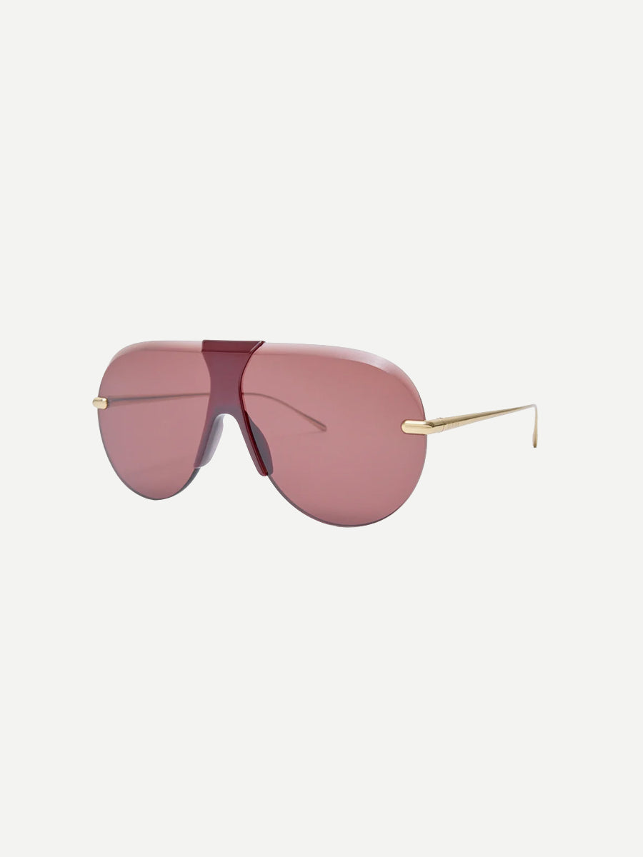 Slim Semi-Rimless Aviator Sunglasses in Bordeaux