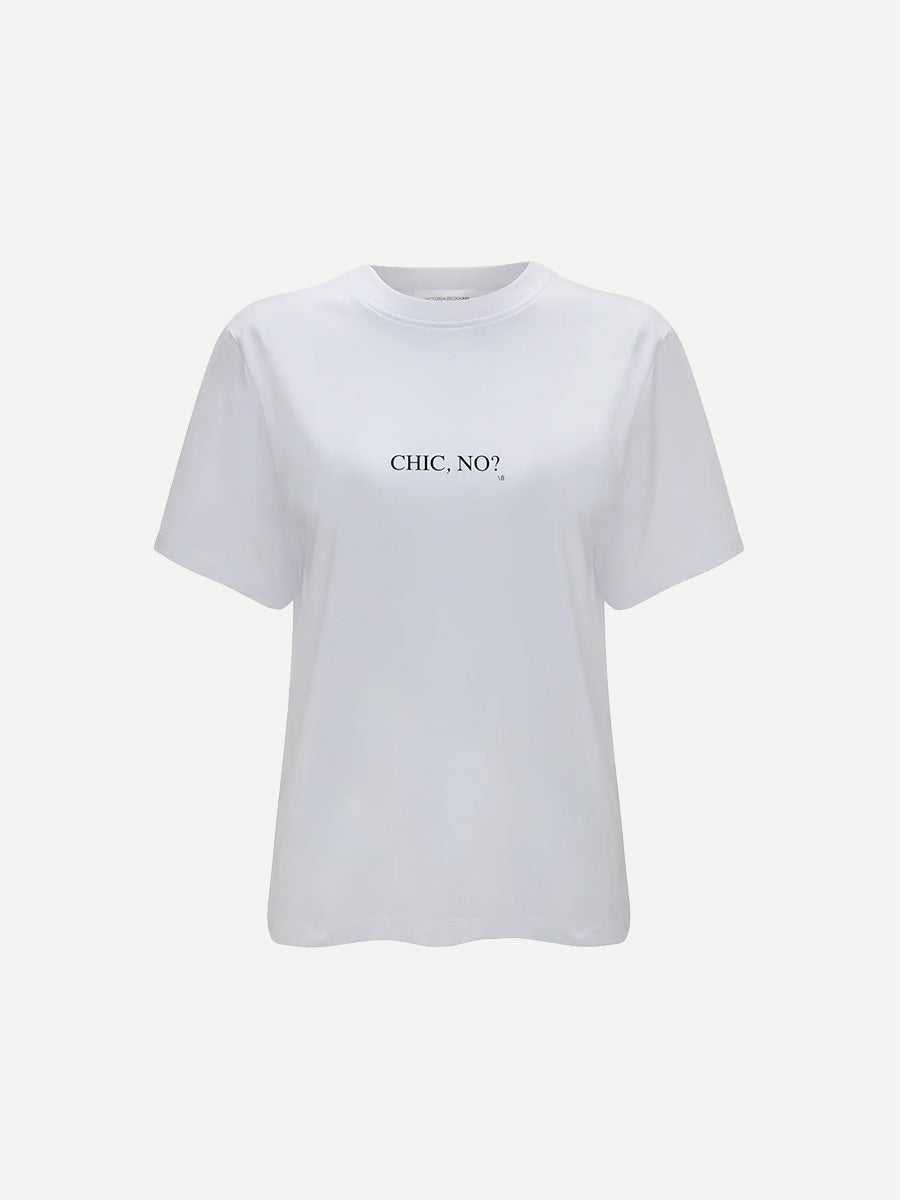 Victoria Beckham Slogan Tee Chic No in White