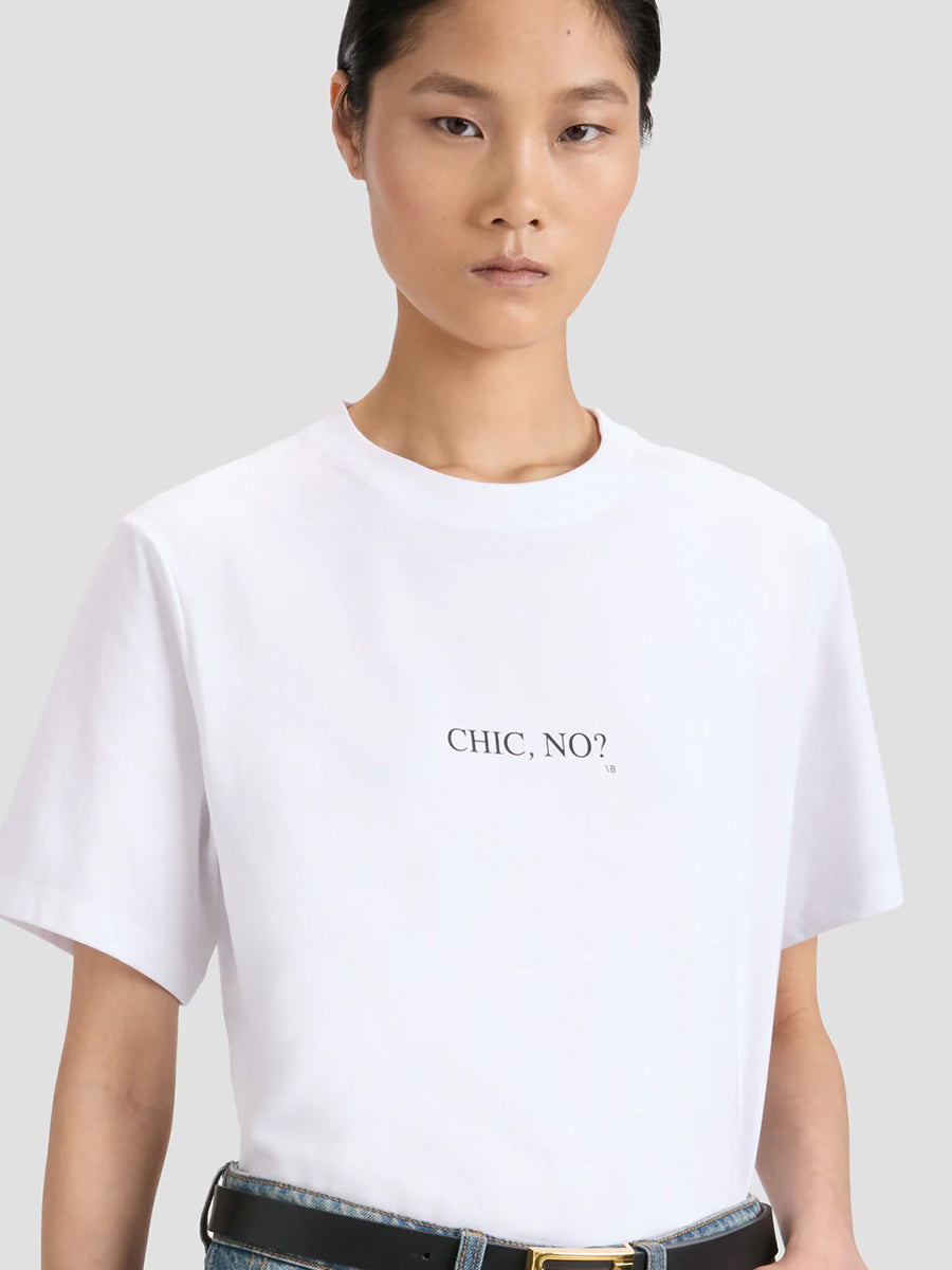 Victoria Beckham Slogan Tee Chic No in White
