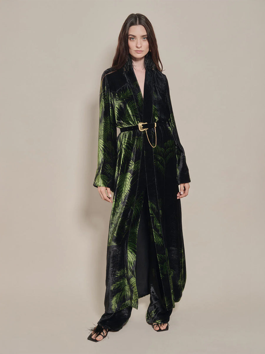 Johanna Ortiz Slouchiness Pant in Black/Green