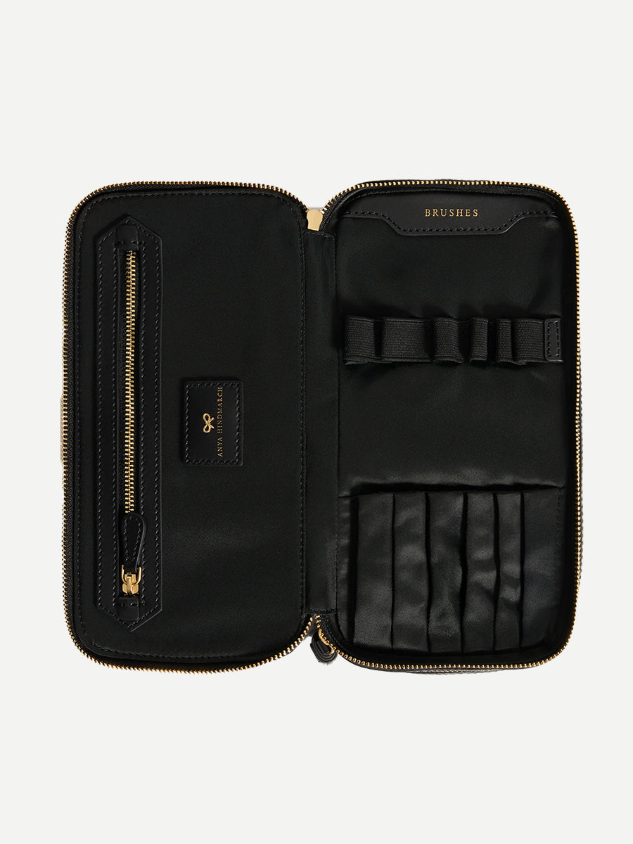 Anya Hindmarch Small Makeup Bag in AH Logo Black