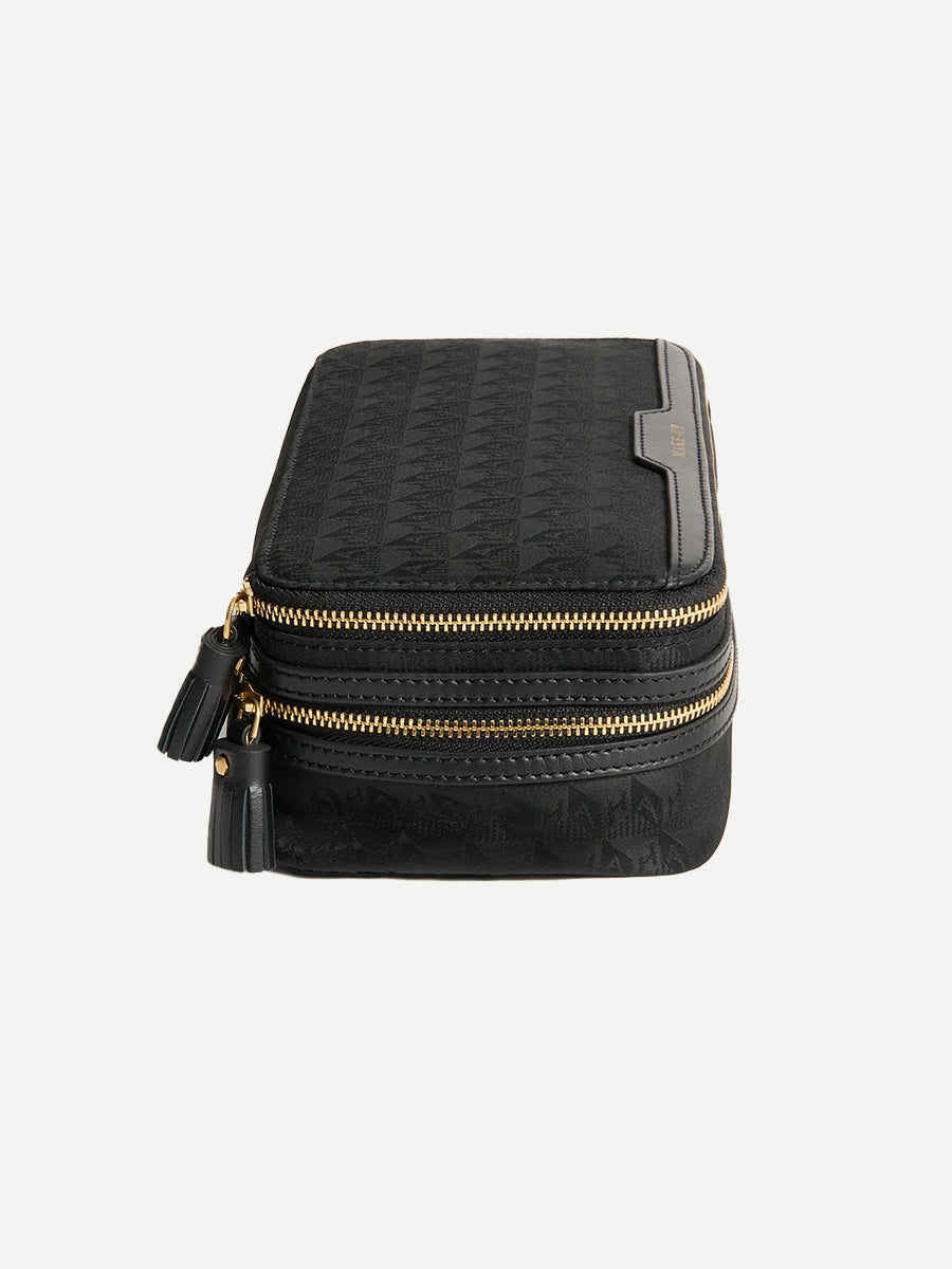 Anya Hindmarch Small Makeup Bag in AH Logo Black