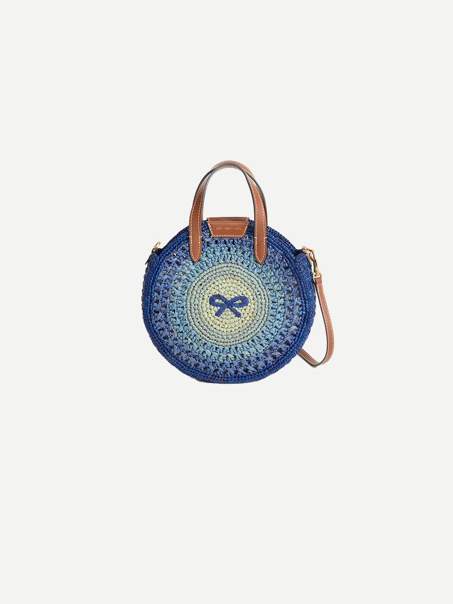 Anya Hindmarch Small Round Bow Tote in Monday Raffia