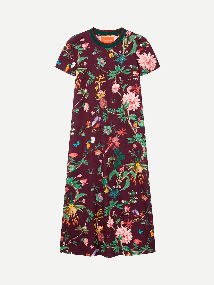 Sporty Swing Dress in Zooflora Bordeaux