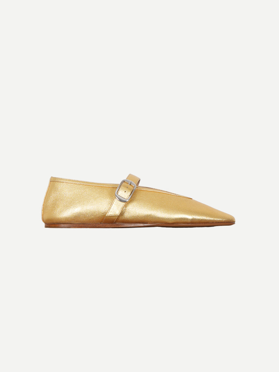 Le Monde Beryl Stella Leather Slipper in Antique Gold