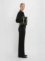 Victoria Beckham Straight Leg Deconstructed Trouser in Black