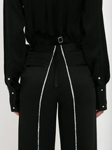 Victoria Beckham Straight Leg Deconstructed Trouser in Black