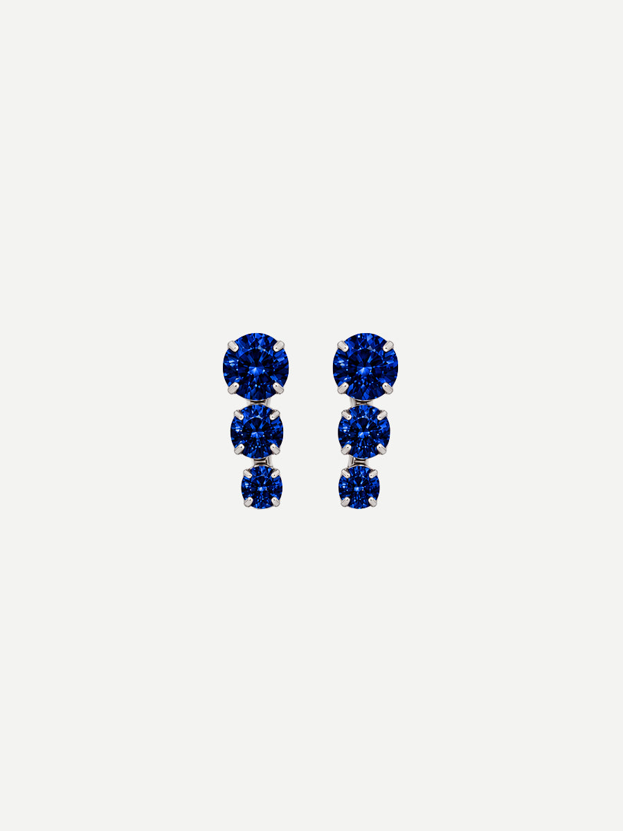 Stud Earrings in Royal Blue/Silver