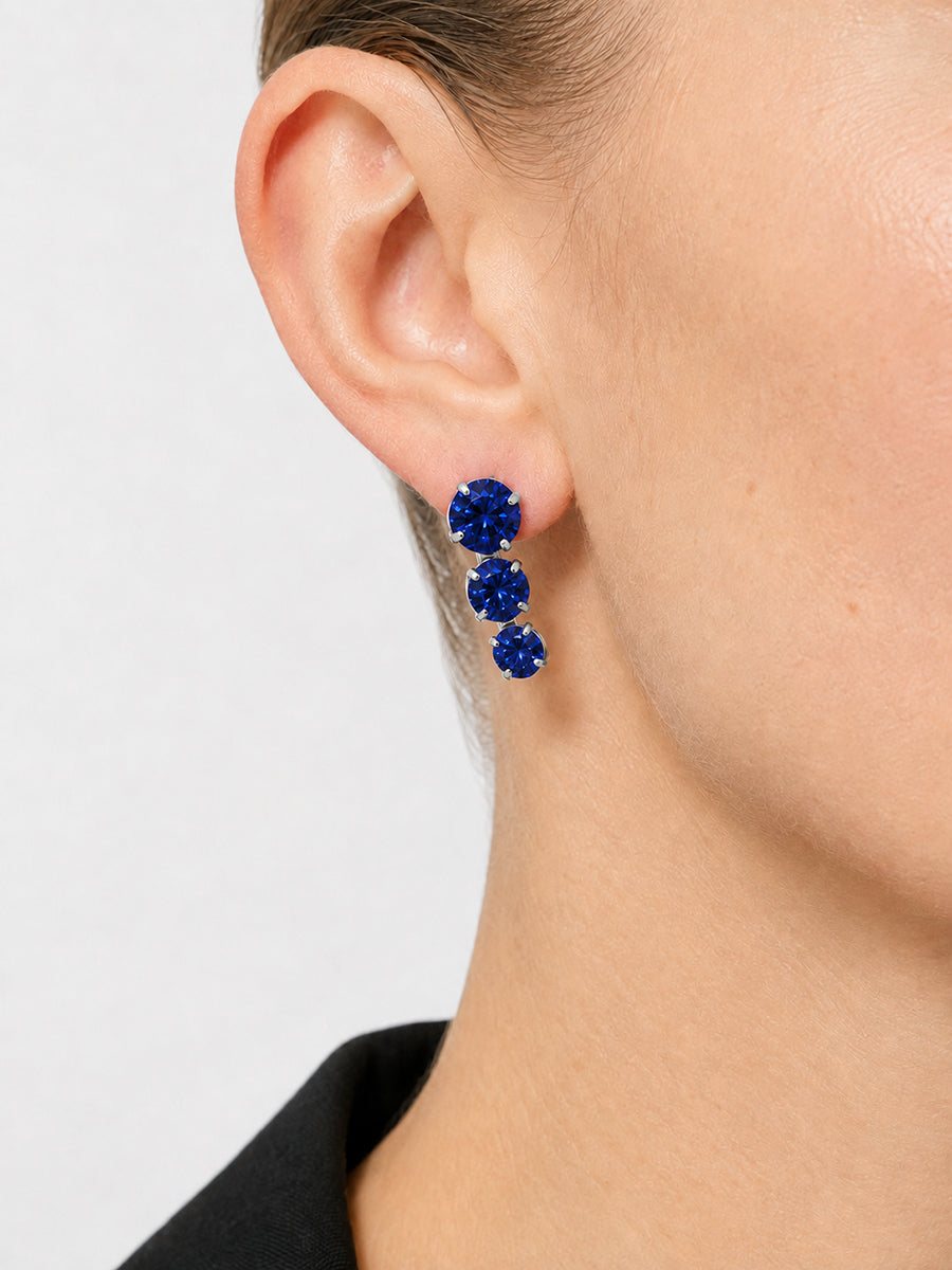 Stud Earrings in Royal Blue/Silver