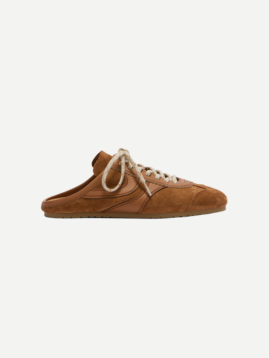 Dries Van Noten Suede Sneaker Mules in Tan